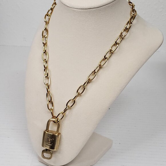 Authentic Louis Vuitton Padlock w/unbranded Stainless Steel Necklace & Bracelet - Picture 11 of 15
